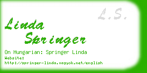 linda springer business card